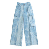 Early Cash Denim Tie Dyed Personalized Printed Tooling Jeans Casual Pants